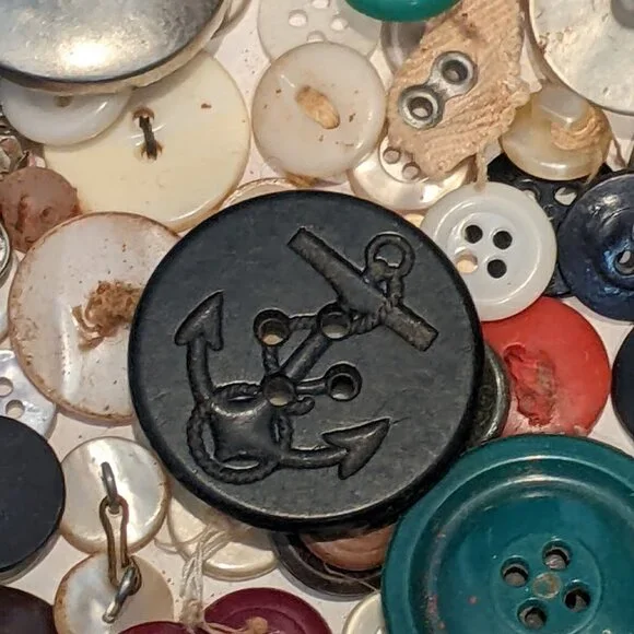 13.8oz Vintage Antique Button Brass Military Army Sailor Locket Mixed Sewing Lot - Picture 11 of 16